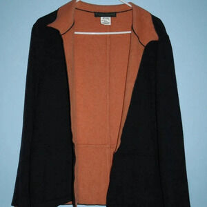 Harvé Benard by Benard Holtzman Dark Gray Pull On Wool Blend Jacket Sweater